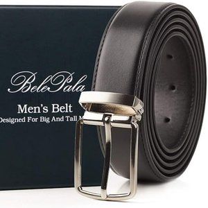 Belepala Men's Belt Designed for Big and Tall Men BLACK 51" (Waist 44"-47")